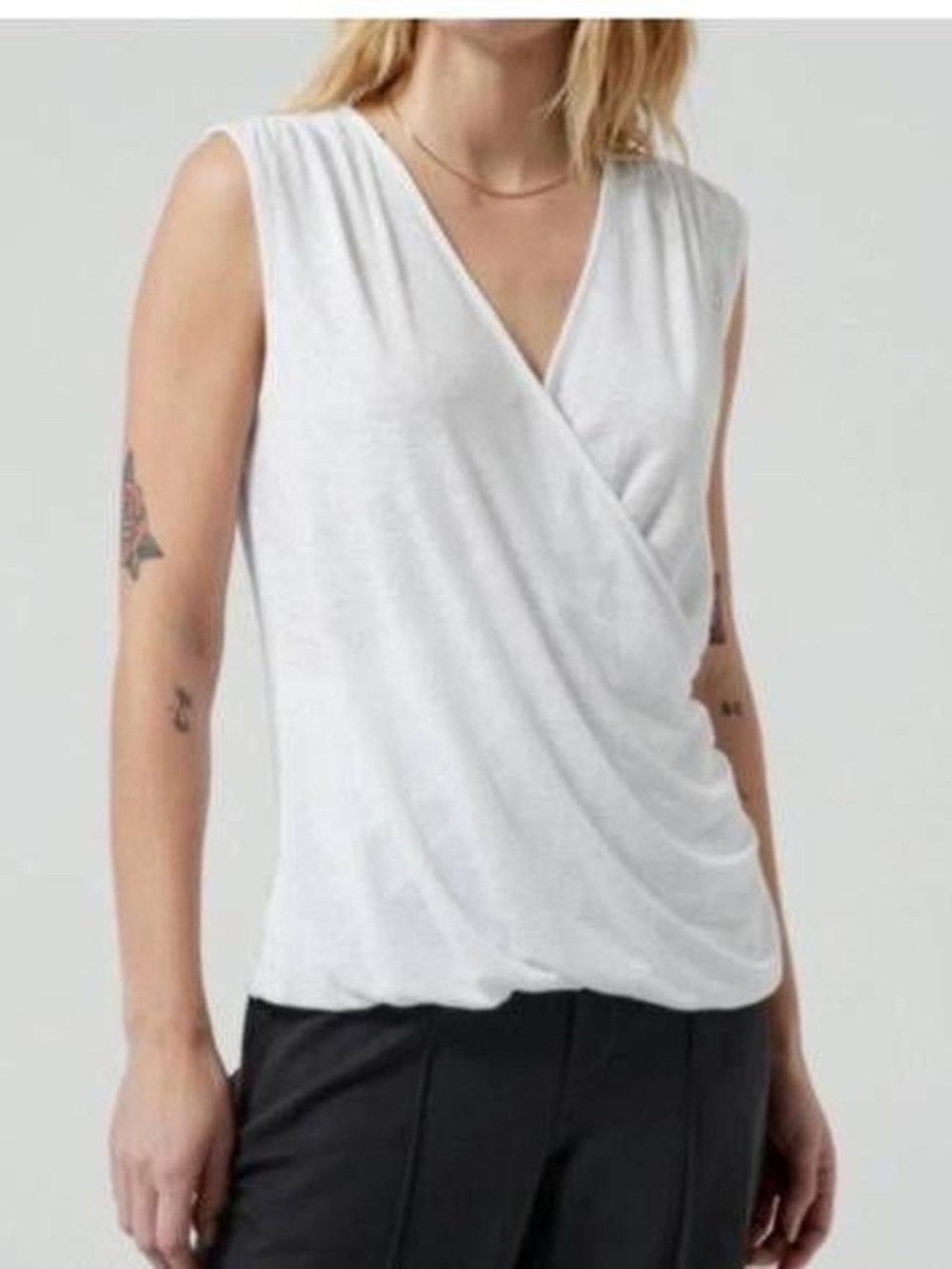 Athleta White Wrap Tank Top